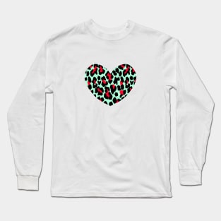 SPOTTED HEART GREEN Long Sleeve T-Shirt